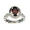 Fine Jewelry Designer Sebastian, Garnet And White Topaz Sterling Silver Ring