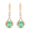 *Fine Jewelry 14K Gold, 1.84CT Zambian Emerald And White Diamond Round Earrings (Q-E5610EWD-14KY)