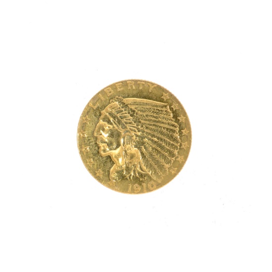 1910 $2.50 U.S. Indian Head Gold Coin (JG N)