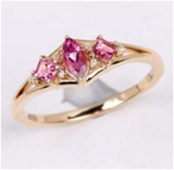 *Fine Jewelry 14K Gold, 2.05CT Pink Tourmaline And White Round Diamond Ring (Q-R19220PTWD-14KY)