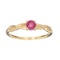 Designer Sebastian 14 KT Gold 0.43CT Round Cut Ruby and 0.05CT Round Brilliant Cut Diamond Ring