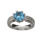 APP: 0.7k Fine Jewelry 1.40CT Round Cut Blue Topaz And Platinum Over Sterling Silver Ring