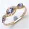 *Fine Jewelry 14K Gold, 1.68CT Tanzanite Marquise And White Round Diamond Ring (Q-R19270TANWD-14KY)