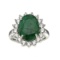 Fine Jewelry Designer Sebastian, Emerald And White Topaz Sterling Silver Ring