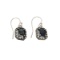 Fine Jewelry Designer Sebastian, Dark Blue And White Sapphire Sterling Silver Earrings