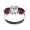 APP: 0.6k Fine Jewelry Designer Sebastian, 3.81CT Ruby And White Topaz Sterling Silver Ring