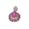 APP: 1k Fine Jewelry 2.58CT Pear/Round Cut Rubies And White Sapphire Sterling Silver Pendant