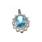 APP: 1.1k 14.40CT Greenish Blue Topaz And White Sapphire Sterling Silver Pendant