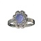 Fine Jewelry 1.00CT Oval Cut Cabochon Violet Blue Tanzanite And Platinum Over Sterling Silver Ring