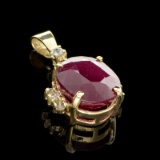 APP: 3.7k Fine Jewelry 14 kt. Gold, 14.83CT Ruby And Diamond Pendant