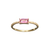 APP: 0.8k Fine Jewelry Designer Sebastian 14 KT Gold, 0.45CT Pink Tourmaline And Diamond Ring