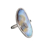 APP: 0.9k Fine Jewelry 8.46CT Free Form Multicolor Boulder Brown Opal And Sterling Silver Ring