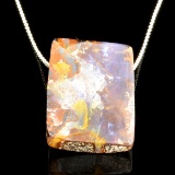 APP: 0.8k 9.35CT Freeform Cut Boulder Opal Pendant With Chain