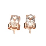 APP: 0.7k Fine Jewelry 1.30CT Morganite And  Rose Gold Plated Earrings