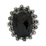 APP: 15.6k *6.97ct Fancy Black CENTER Diamond 14KT White Gold Ring (7.27ctw Diamonds) (Vault_R7_7136