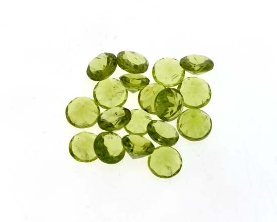 APP: 3k 20.50CT Round Cut Green Peridot Parcel