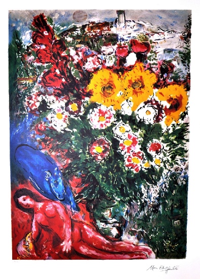 MARC CHAGALL (After) Les Soucis Print, 442 of 500