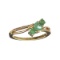 Designer Sebastian 14 KT Gold, 0.62CT Round Cut Emerald and 0.02CT Round Brilliant Cut Diamond Ring