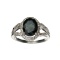 APP: 1.1k Fine Jewelry 2.27CT Blue Sapphire And Colorless Topaz Platinum Over Sterling Silver Ring