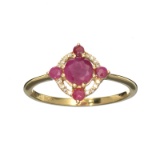 APP: 0.7k Fine Jewelry 14 KT Gold, 0.55CT Ruby And Diamond Ring