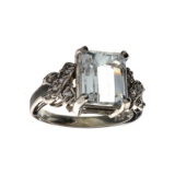 APP: 2.7k Fine Jewelry 3.30CT Beryl Aquamarine And Topaz Sterling Silver Ring