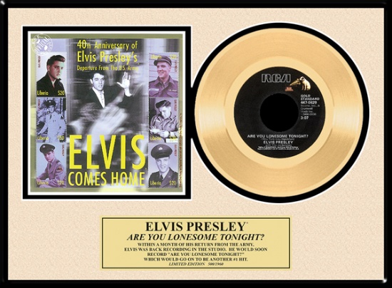 ELVIS PRESLEY ''Are You Lonesome Tonight'' Gold Record