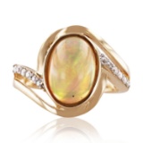 APP: 3k *2.90ct Opal and 0.14ctw Diamond 14K Yellow Gold Ring (Vault_R7_24001)