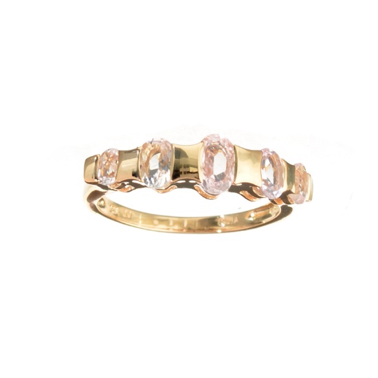 APP: 0.9k Fine Jewelry 1.33CT Oval Cut Morganite Over Rose Gold Sterling Silver Ring