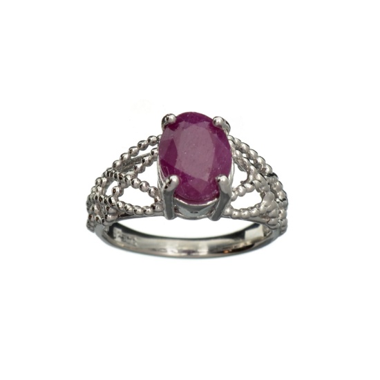 APP: 0.6k Fine Jewelry 2.50CT Oval Cut Ruby And Sterling Silver Ring