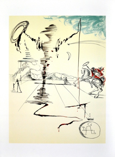 SALVADOR DALI (After) Chevalier Lithograph, 74 of 500