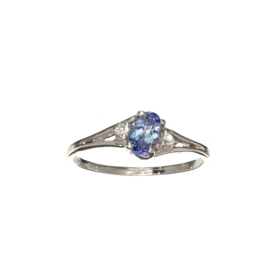 APP: 0.6k Fine Jewelry Designer Sebastian 0.25CT Tanzanite And Topaz Sterling Silver Ring
