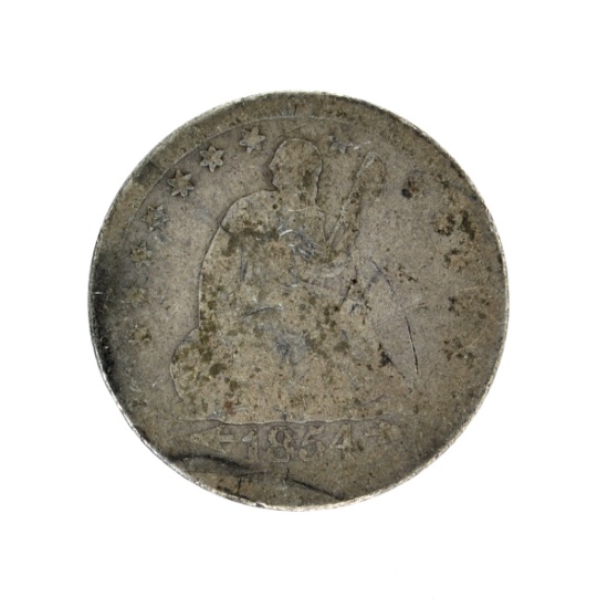 1854 Liberty Seated Arrowss At Date Quarter Dollar Coin