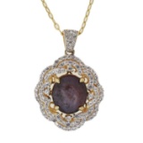 APP: 5.3k *Silver 19.03ct Ruby and 1.83ctw Colorless Sapphire Silver Pendant/Necklace (Vault_R8_1528