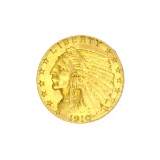 Extremely Rare 1910 $2.50 U.S. Indian Head Gold Coin