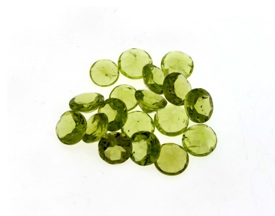 APP: 3k 20.50CT Round Cut Green Peridot Parcel