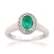 APP: 2.2k *0.85ct Emerald and 0.16ctw Diamond 14K White Gold Ring (Vault_R7_23712)