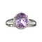 Fine Jewelry 2.39CT Purple Ametyst Quartz And Colorless Topaz Platinum Over Sterling Silver Ring