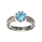 APP: 0.7k Fine Jewelry 1.40CT Round Cut Blue Topaz And Platinum Over Sterling Silver Ring