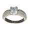 APP: 0.7k Fine Jewelry Designer Sebastian, 0.90CT Round Cut Aquamarine And Sterling Silver Ring