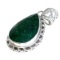 APP: 1.1k 48.11CT Pear Cut Emerald And Sterling Silver Pendant