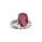 Fine Jewelry Designer Sebastian 10.75CT Oval Cut Ruby And Platinum Over Sterling Silver Ring