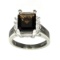 APP: 0.6k Fine Jewelry Designer Sebastian, 3.67CT Smoky Quartz and White Topaz Sterling Silver Ring