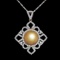 APP: 7.1k *13.0mm Golden South Sea Pearl and 1.18ctw Diamond 18K Yellow Gold Pendant/Necklace (Vault
