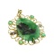Fine Jewelry 14 KT Gold, 29.15CT Rare Natural Form Green Beryl Columbian Emerald And Diamond Pendant