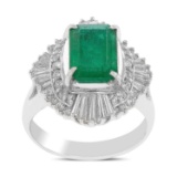 APP: 10k *2.50ct Emerald and 1.04ctw Diamond Platinum Ring (Vault_R7_4821)