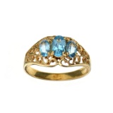 APP: 0.8k Fine Jewelry 10kt. Gold 2.03CT Oval Cut Blue Topaz Ring