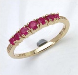 *Fine Jewelry 14K Gold, 2.12CT Ruby And White Round Diamond Ring (Q-R19216RWD-14KY)
