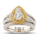 APP: 17.1k *1.02ct SI3 CLARITY CENTER Diamond 18KT White Gold Wedding Set (1.71ctw Diamonds) EGL USA