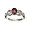 APP: 0.7k Fine Jewelry 1.00CT Oval Cut Almandite Garnet And Platinum Over Sterling Silver Ring