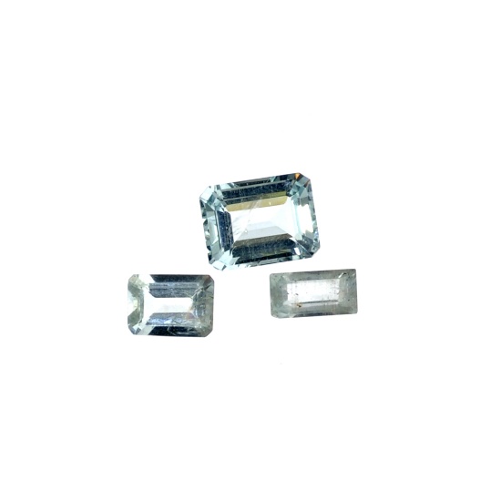 APP: 1.3k 3.32CT Rectangular Cut Natural Aquamarine Parcel